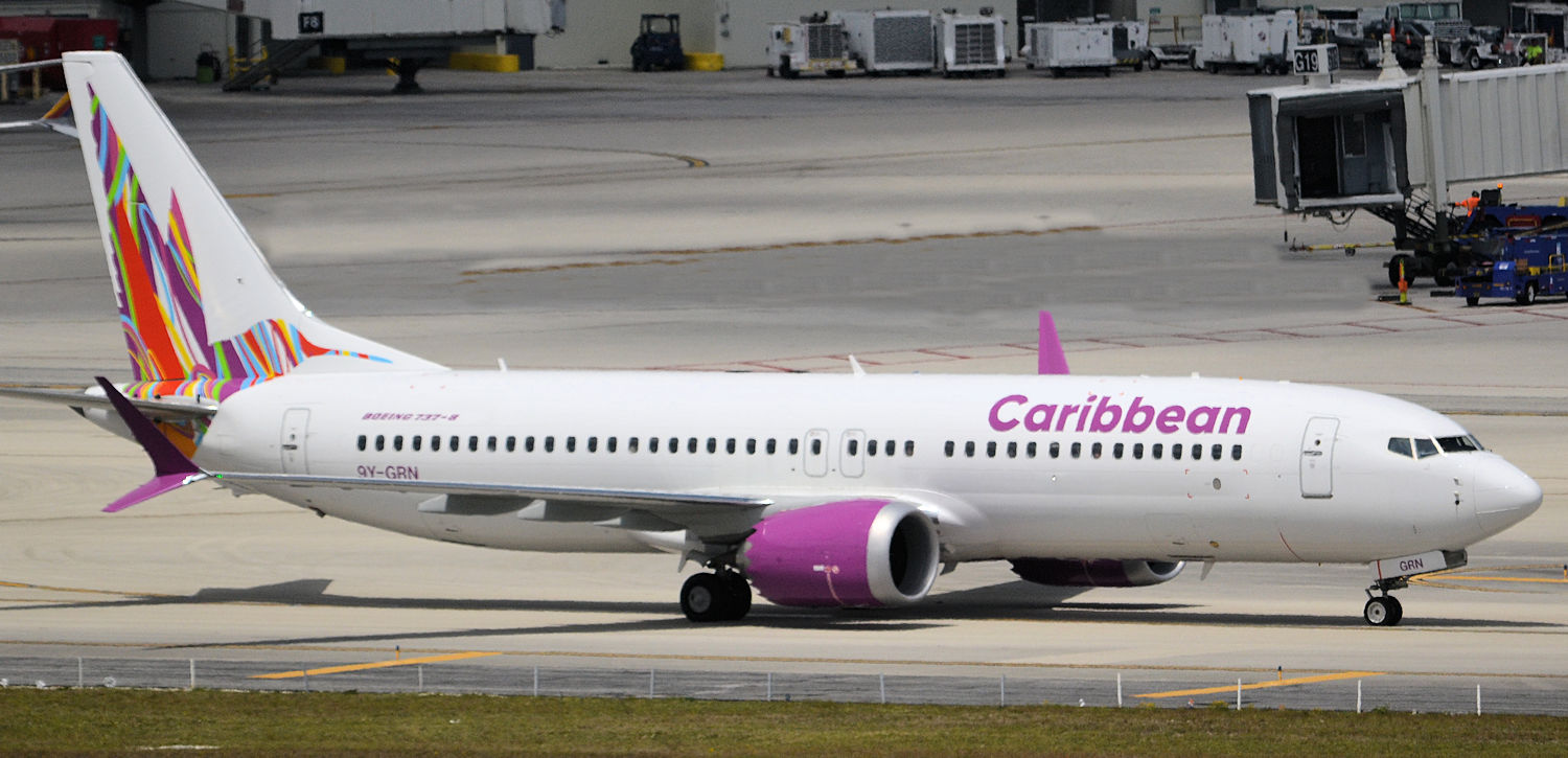 9Y-GRN/9YGRN Caribbean Airlines Boeing 737-MAX8 Photo by Warthog1 - AVSpotters.com